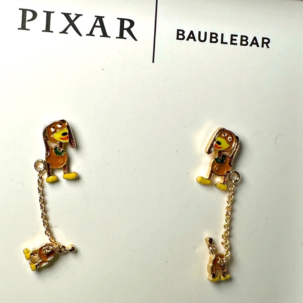 BaubleBar x Pixar Disney Slinky Dog Toy Story earrings READ nwt